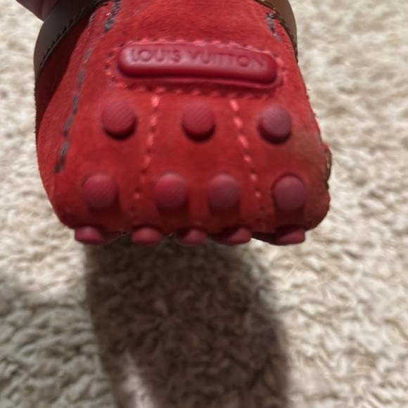 Louis Vuitton Hockenheim Moccasin Red Suede Driving Loafers - Picture 14 of 15